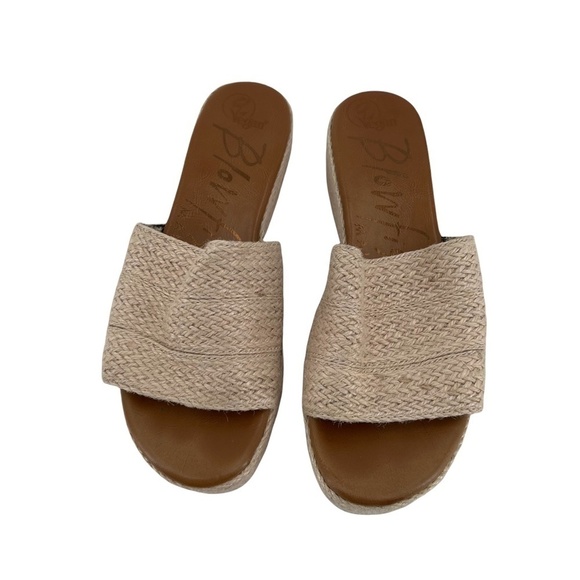 Blowfish Tan Platform Espadrille Slide Sandals Size 7 1/2 Women’s - Picture 1 of 8